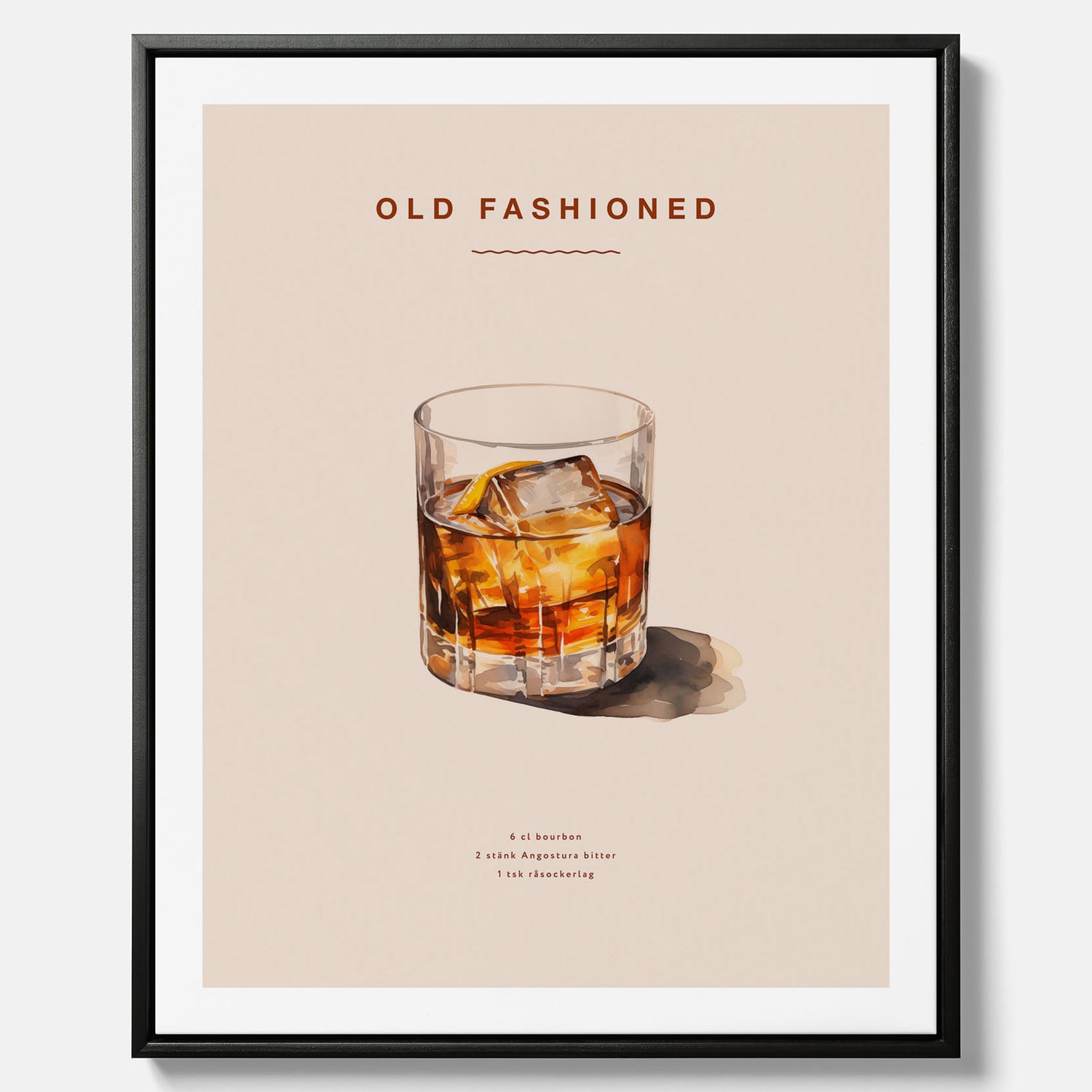 Canvastavla med en Old Fashioned Poster – Affisch med drink, drinkposter