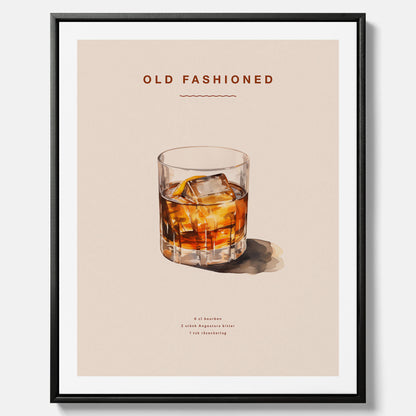 Canvastavla med en Old Fashioned Poster – Affisch med drink, drinkposter