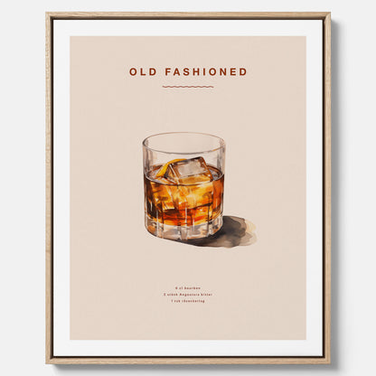 Canvastavla med en Old Fashioned Poster – Affisch med drink, drinkposter
