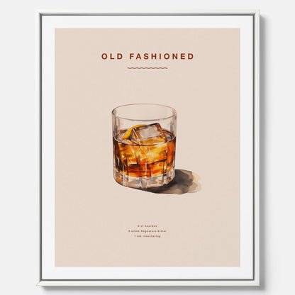 Canvastavla med en Old Fashioned Poster – Affisch med drink, drinkposter