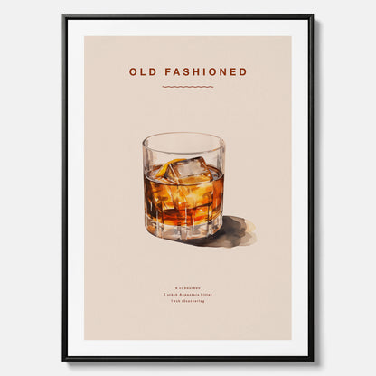 Canvastavla med en Old Fashioned Poster – Affisch med drink, drinkposter