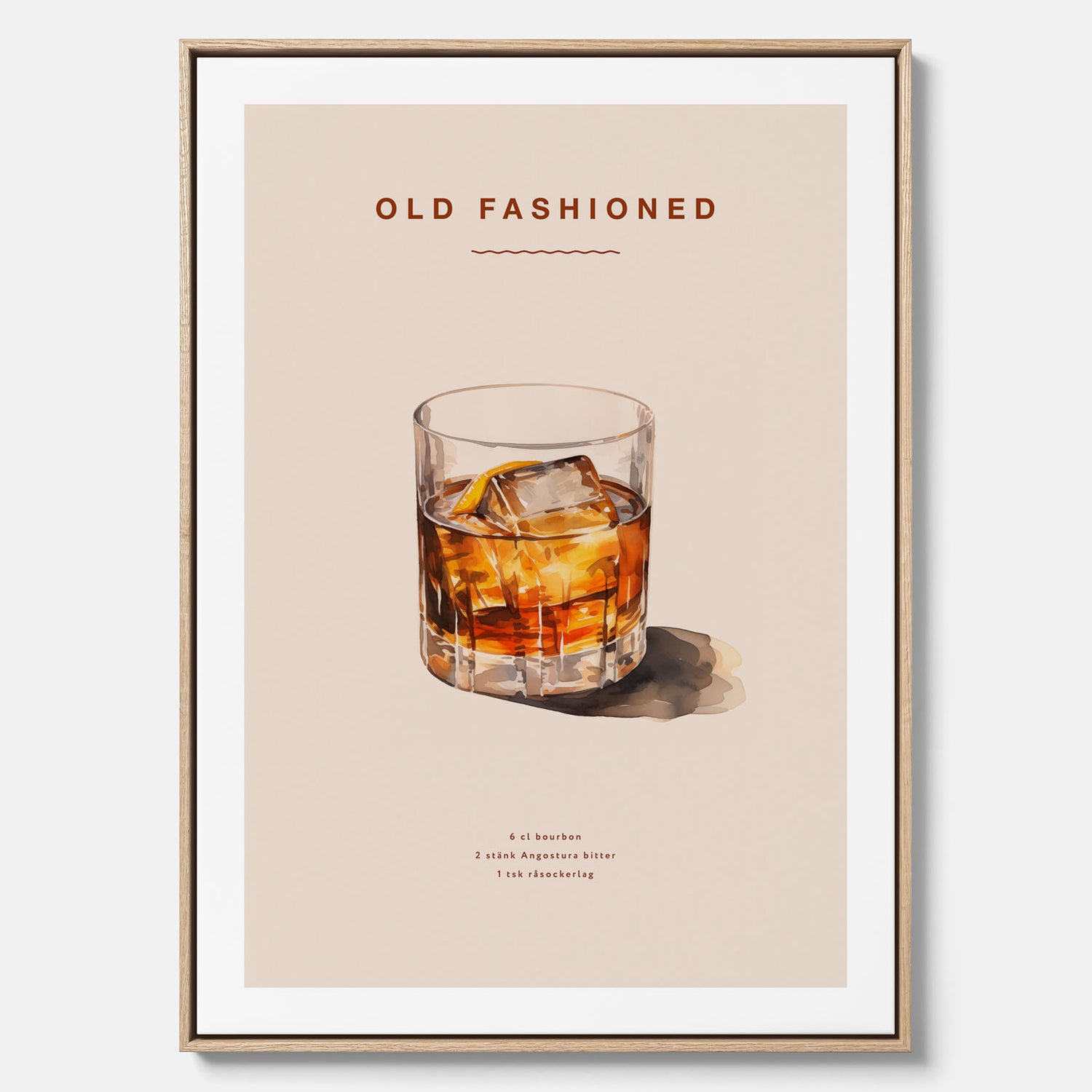 Canvastavla med en Old Fashioned Poster – Affisch med drink, drinkposter