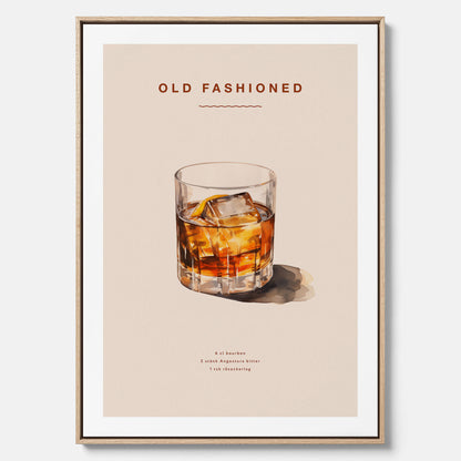 Canvastavla med en Old Fashioned Poster – Affisch med drink, drinkposter