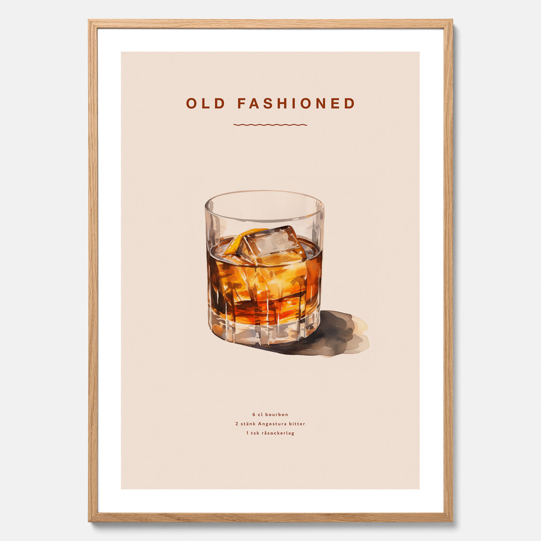 Tavla med en Old Fashioned Poster – Affisch med drink, drinkposter