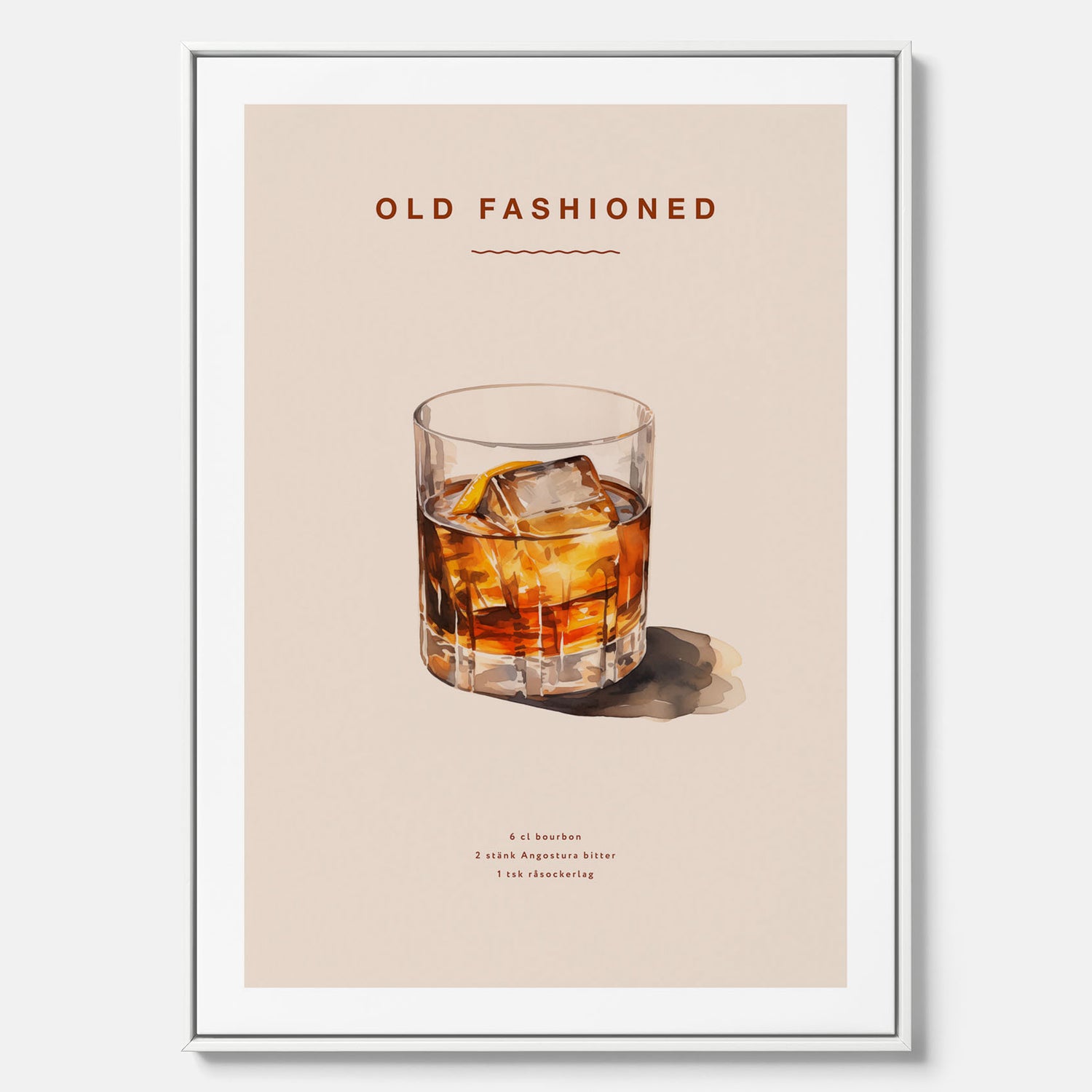 Canvastavla med en Old Fashioned Poster – Affisch med drink, drinkposter