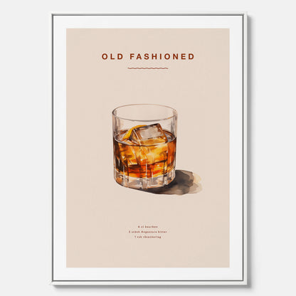 Canvastavla med en Old Fashioned Poster – Affisch med drink, drinkposter