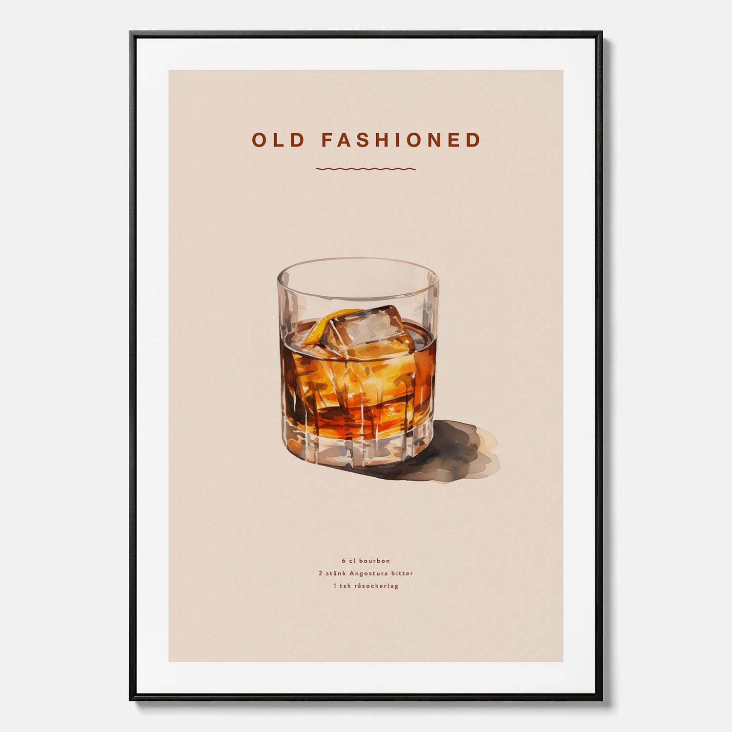 Canvastavla med en Old Fashioned Poster – Affisch med drink, drinkposter