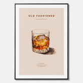 Canvastavla med en Old Fashioned Poster – Affisch med drink, drinkposter