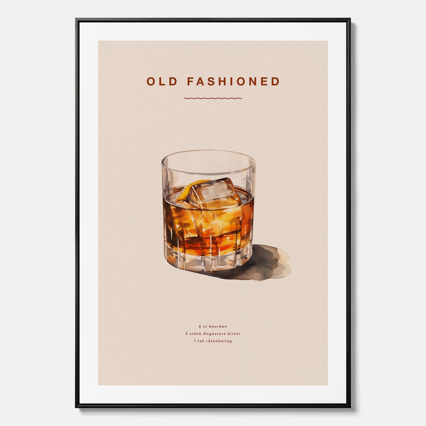 Canvastavla med en Old Fashioned Poster – Affisch med drink, drinkposter