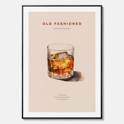 Canvastavla med en Old Fashioned Poster – Affisch med drink, drinkposter