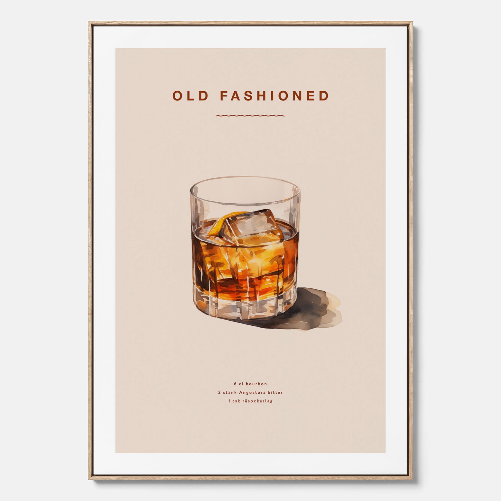 Canvastavla med en Old Fashioned Poster – Affisch med drink, drinkposter