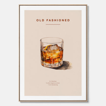 Canvastavla med en Old Fashioned Poster – Affisch med drink, drinkposter