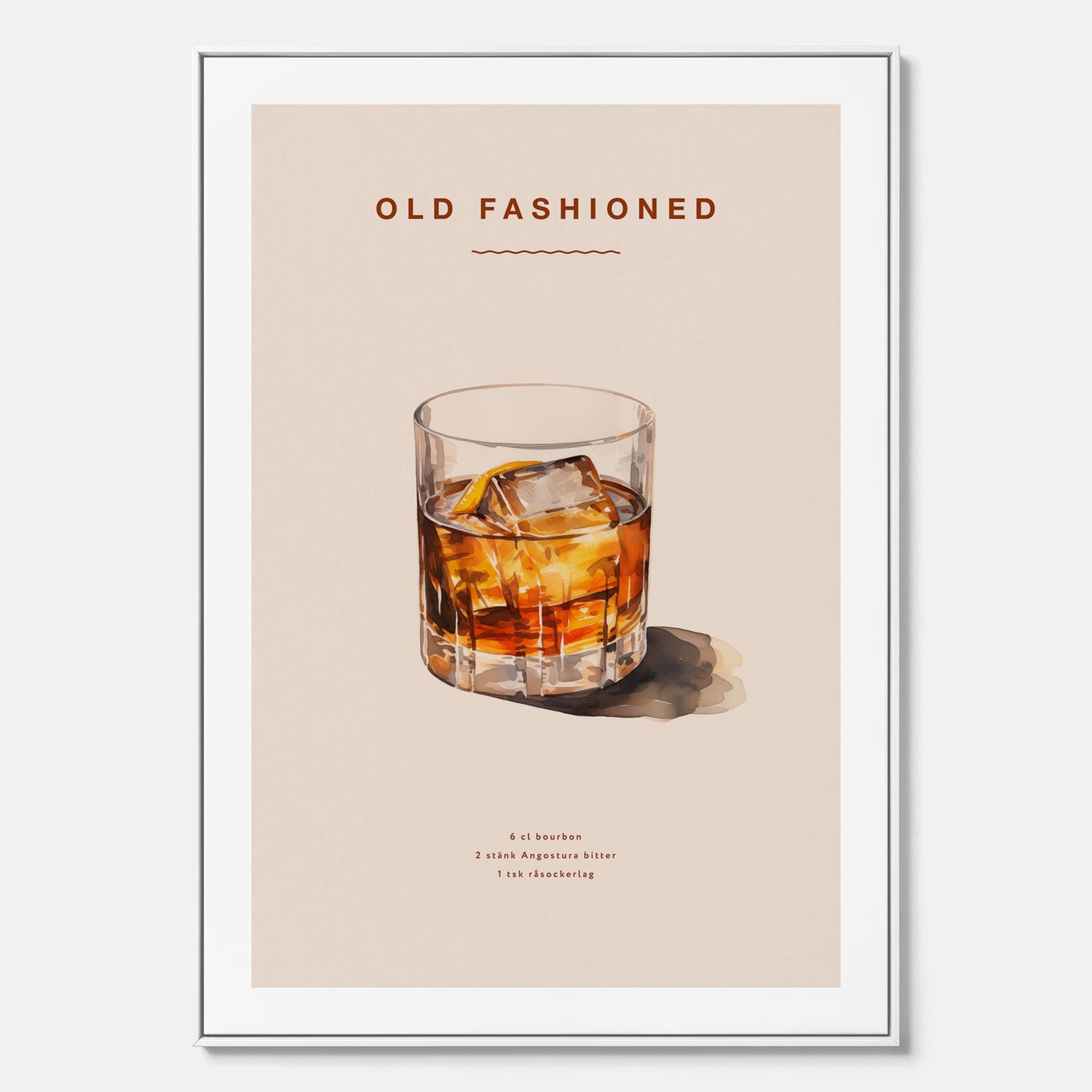Canvastavla med en Old Fashioned Poster – Affisch med drink, drinkposter