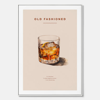 Canvastavla med en Old Fashioned Poster – Affisch med drink, drinkposter