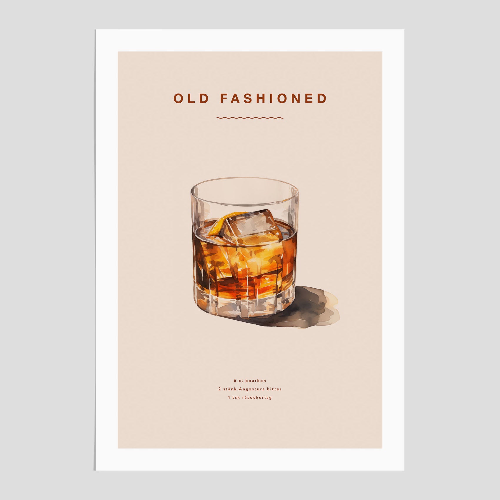Old Fashioned Poster – Affisch med drink, drinkposter