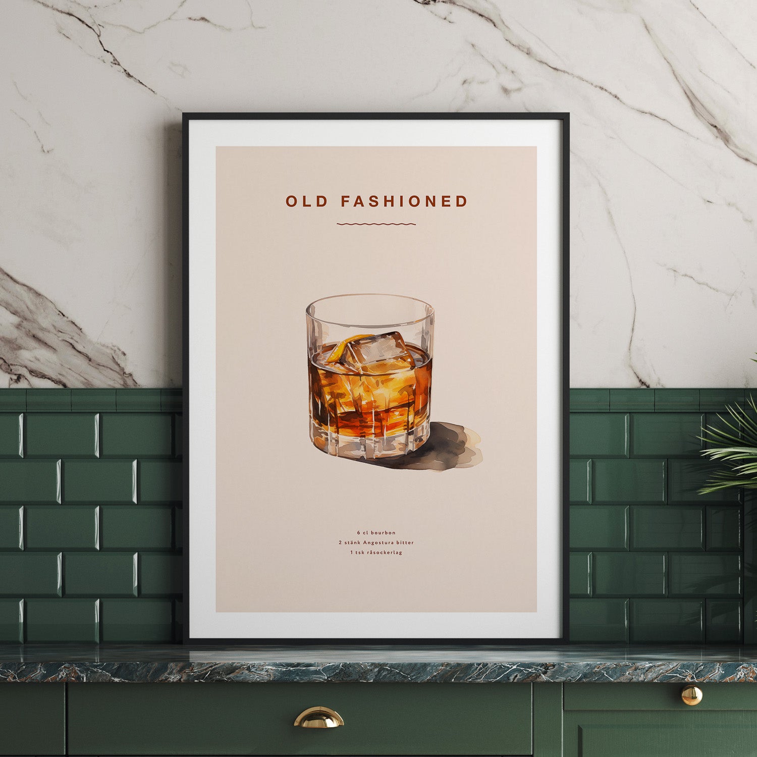 Tavla med en Old Fashioned Poster – Affisch med drink, drinkposter