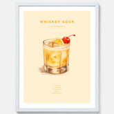 Tavla med poster med Whiskey Sour - Drinkposter