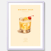 Tavla med poster med Whiskey Sour - Drinkposter