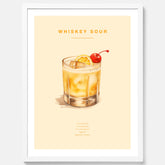 Tavla med poster med Whiskey Sour - Drinkposter