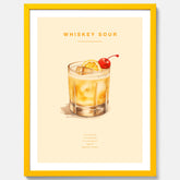 Tavla med poster med Whiskey Sour - Drinkposter