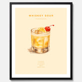 Tavla med poster med Whiskey Sour - Drinkposter