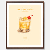 Tavla med poster med Whiskey Sour - Drinkposter