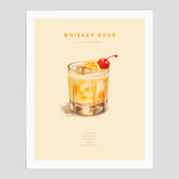 Tavla med poster med Whiskey Sour - Drinkposter