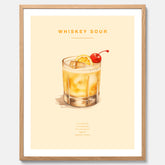 Tavla med poster med Whiskey Sour - Drinkposter