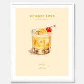 Tavla med poster med Whiskey Sour - Drinkposter
