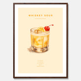 Tavla med poster med Whiskey Sour - Drinkposter