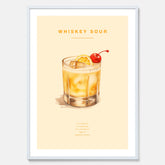 Tavla med poster med Whiskey Sour - Drinkposter