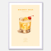 Tavla med poster med Whiskey Sour - Drinkposter