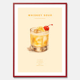Tavla med poster med Whiskey Sour - Drinkposter