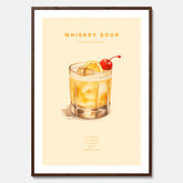 Tavla med poster med Whiskey Sour - Drinkposter