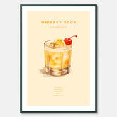 Tavla med poster med Whiskey Sour - Drinkposter