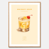 Tavla med poster med Whiskey Sour - Drinkposter