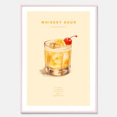 Tavla med poster med Whiskey Sour - Drinkposter