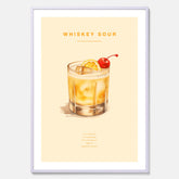 Tavla med poster med Whiskey Sour - Drinkposter