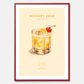 Tavla med poster med Whiskey Sour - Drinkposter