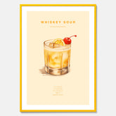 Tavla med poster med Whiskey Sour - Drinkposter