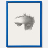 Vintageaffisch med en minimalistisk illustration av statyn Apollo di Belvedere av konstnären James Fuller Queen