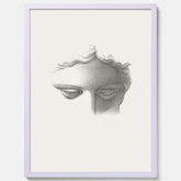 Vintageaffisch med en minimalistisk illustration av statyn Apollo di Belvedere av konstnären James Fuller Queen