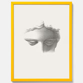 Vintageaffisch med en minimalistisk illustration av statyn Apollo di Belvedere av konstnären James Fuller Queen
