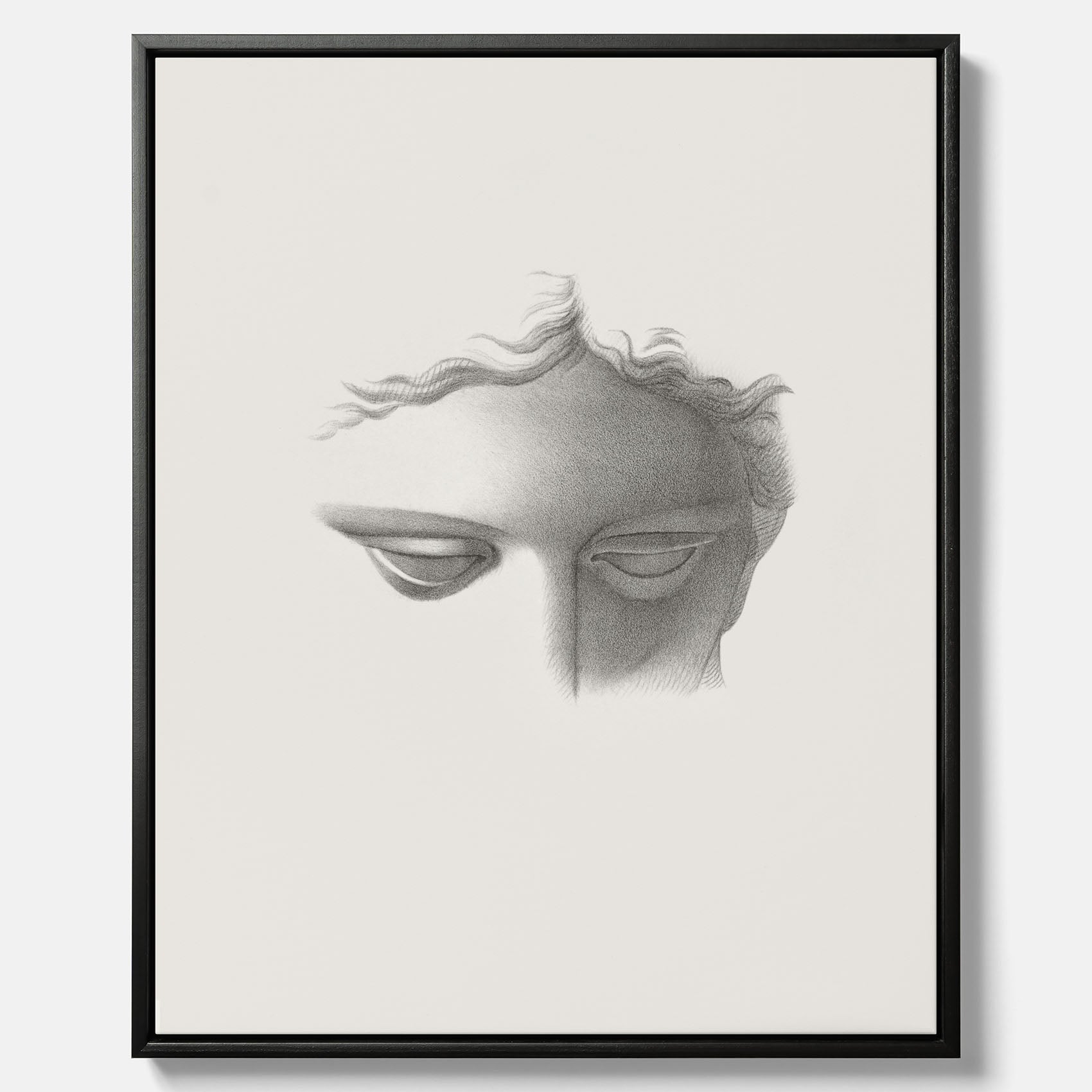 Vintageaffisch på canvas med en minimalistisk illustration av statyn Apollo di Belvedere av konstnären James Fuller Queen