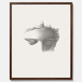 Vintageaffisch med en minimalistisk illustration av statyn Apollo di Belvedere av konstnären James Fuller Queen