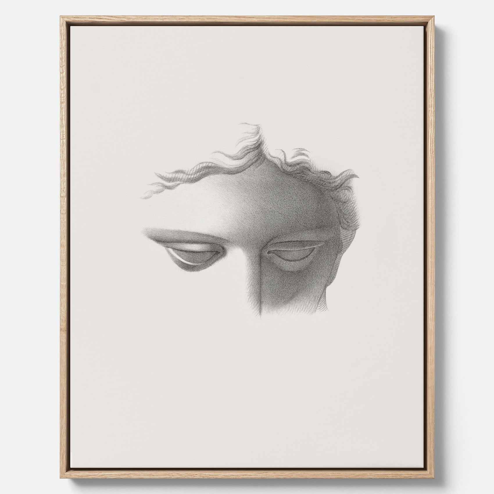 Vintageaffisch på canvas med en minimalistisk illustration av statyn Apollo di Belvedere av konstnären James Fuller Queen