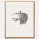 Vintageaffisch med en minimalistisk illustration av statyn Apollo di Belvedere av konstnären James Fuller Queen