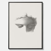 Vintageaffisch på canvas med en minimalistisk illustration av statyn Apollo di Belvedere av konstnären James Fuller Queen