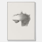 Vintageaffisch på canvas med en minimalistisk illustration av statyn Apollo di Belvedere av konstnären James Fuller Queen