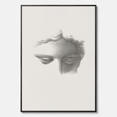 Vintageaffisch på canvas med en minimalistisk illustration av statyn Apollo di Belvedere av konstnären James Fuller Queen